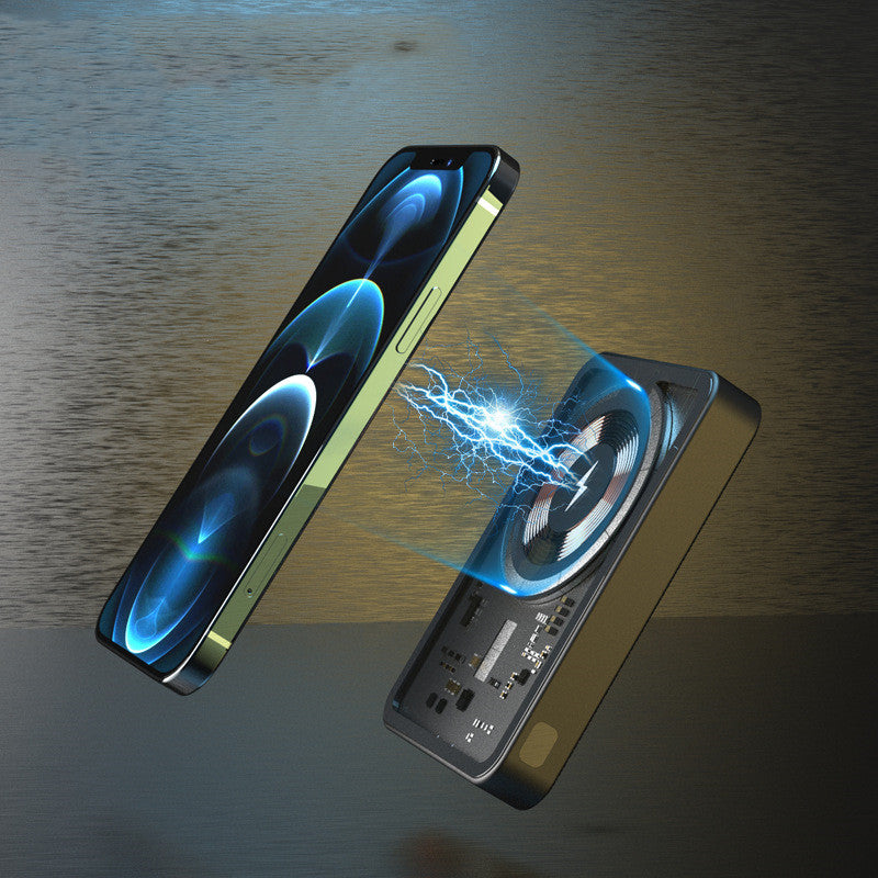 The Ultimate Solution for On-the-Go Charging: Transparent Magnetic Wireless Power Bank 10000mAh Portable