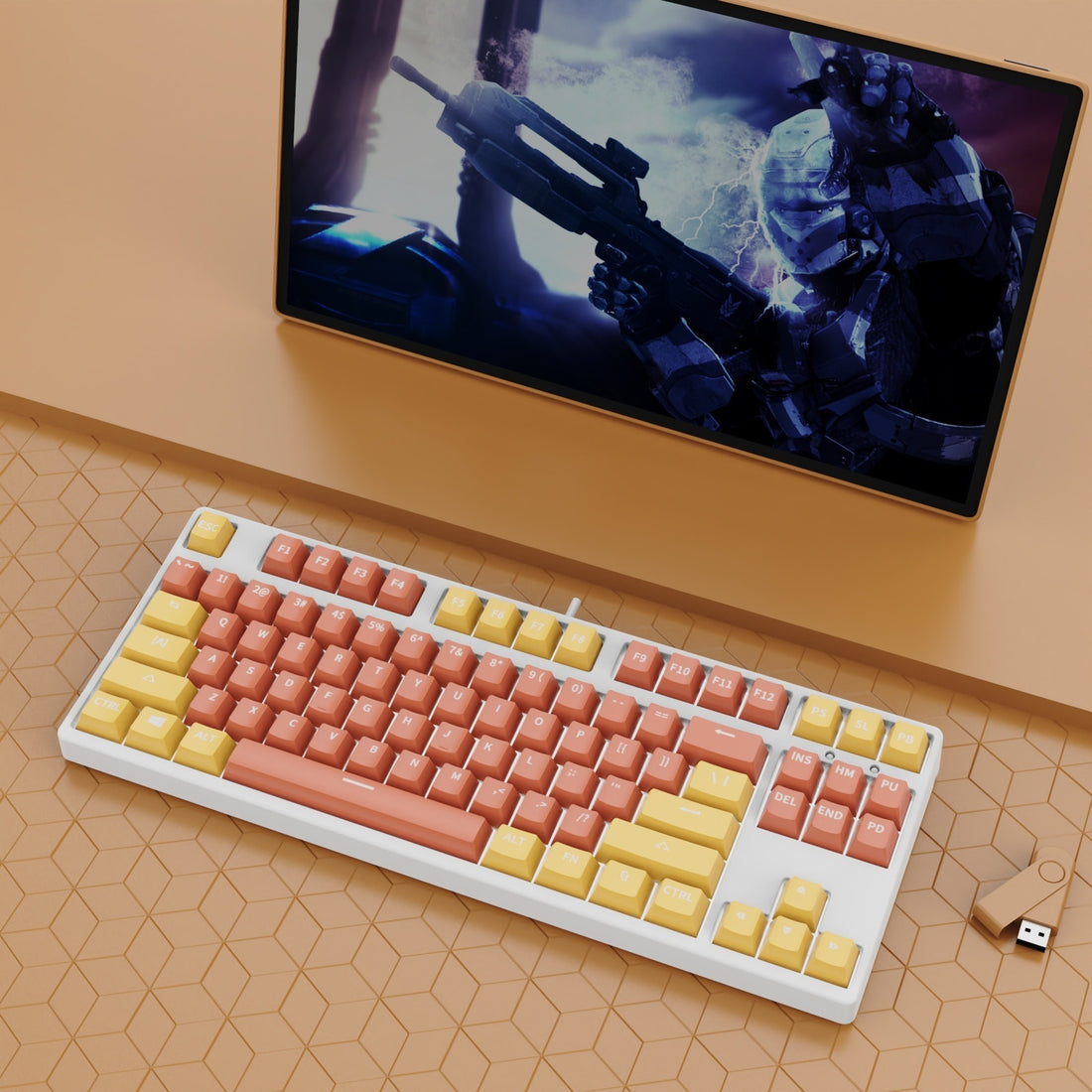87-Key Wired Hot-Swappable Mechanical Gaming Keyboard