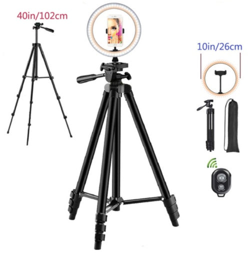 3-Color Ring Light Tripod Phone Holder