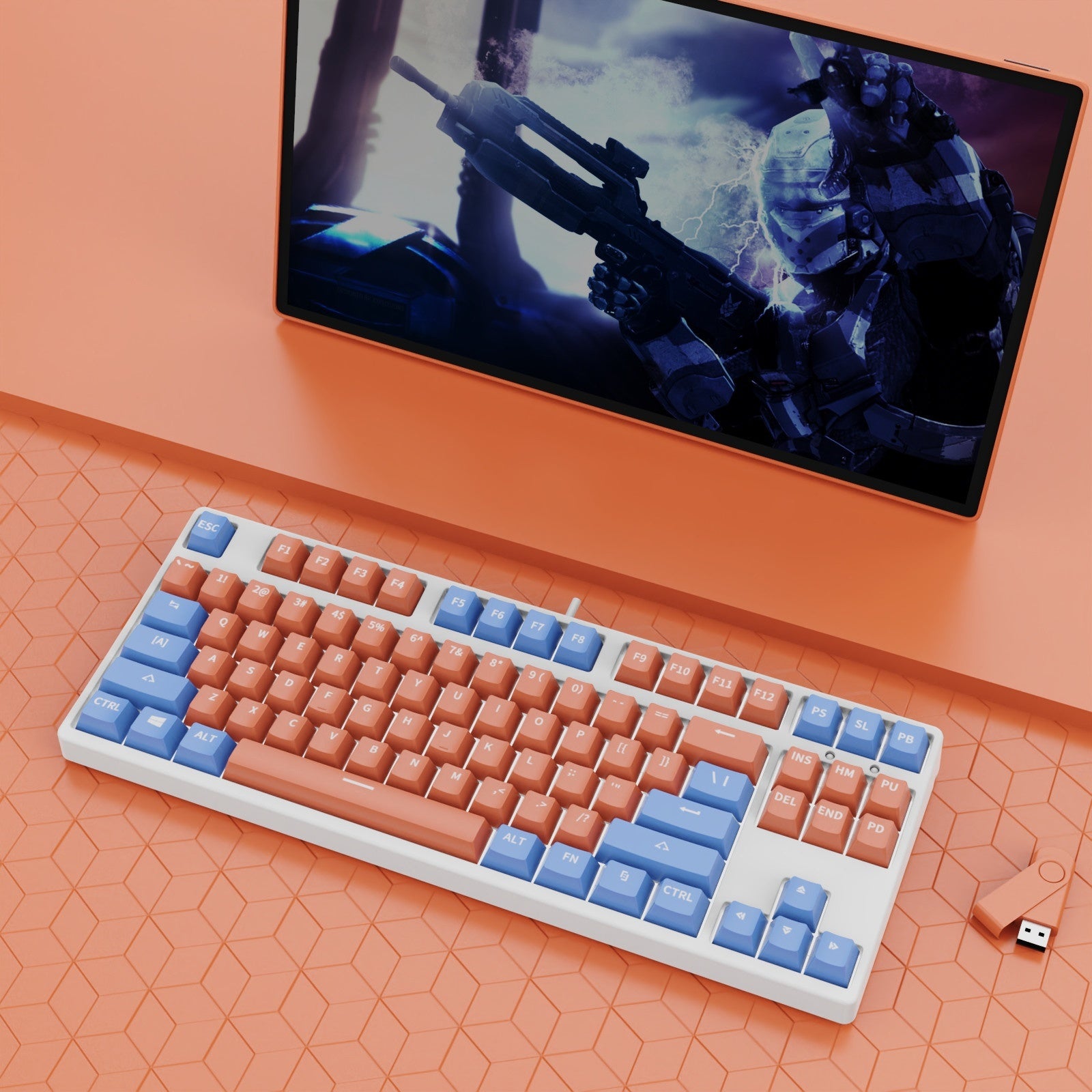 87-Key Wired Hot-Swappable Mechanical Gaming Keyboard