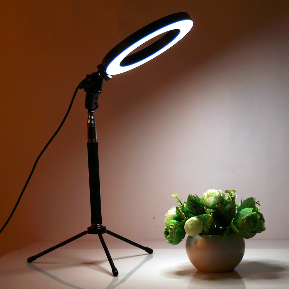 Apple-Compatible LED Ring Fill Light Floor Tripod Stand