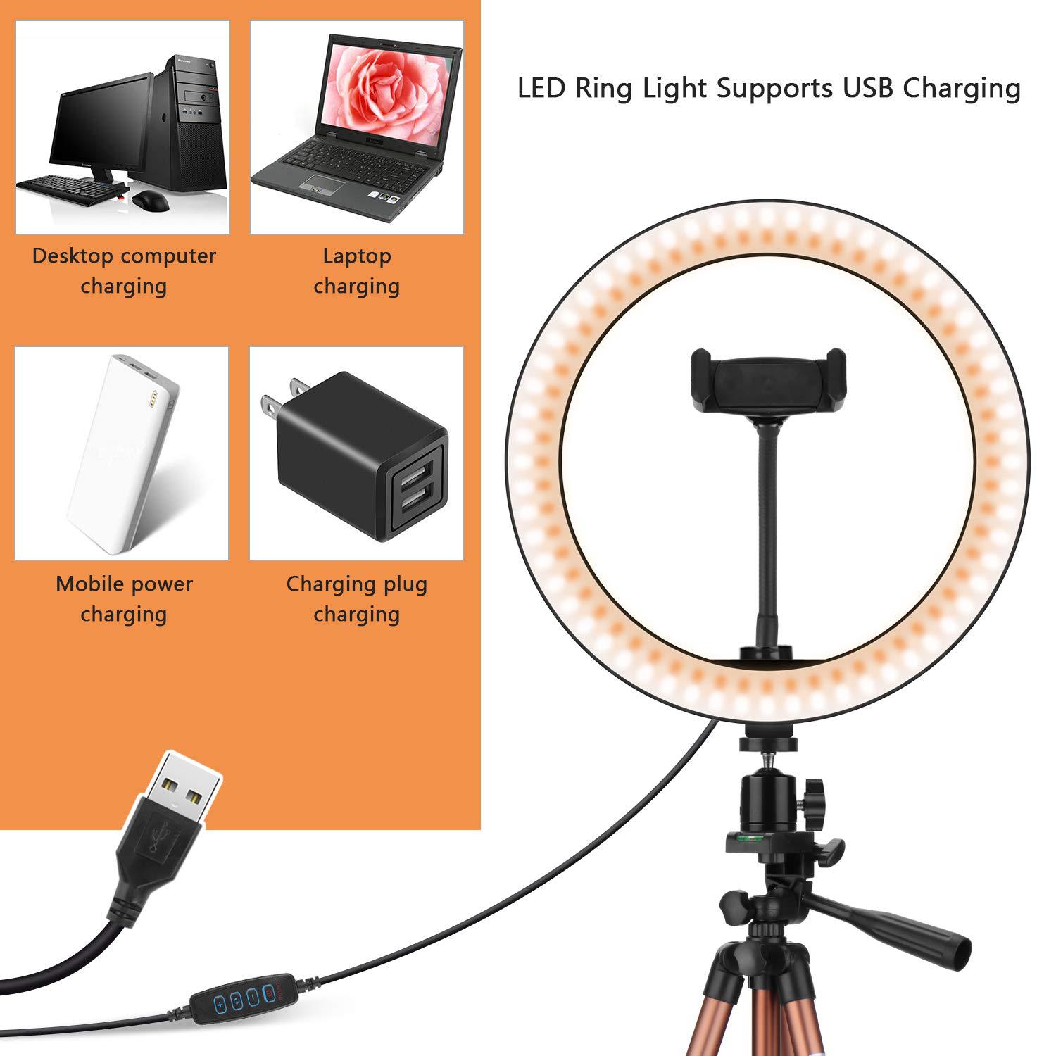 Apple-Compatible Desktop Ring Light Tripod Stand