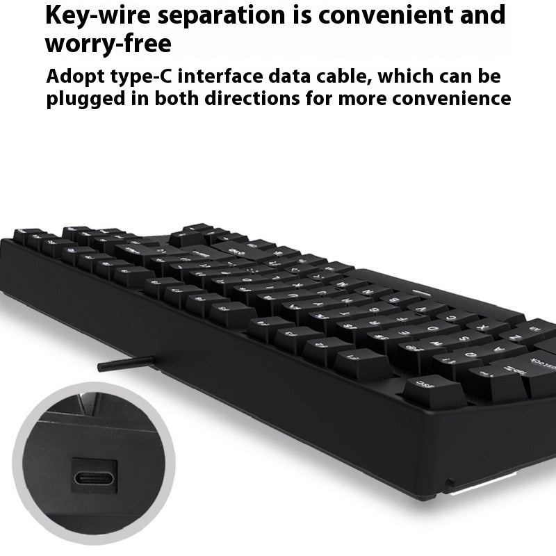 87-Key Wired Hot-Swappable Mechanical Gaming Keyboard