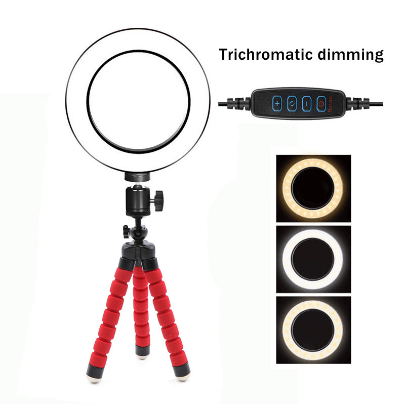 Apple-Compatible 6-Inch LED Ring Light Octopus Tripod Stand