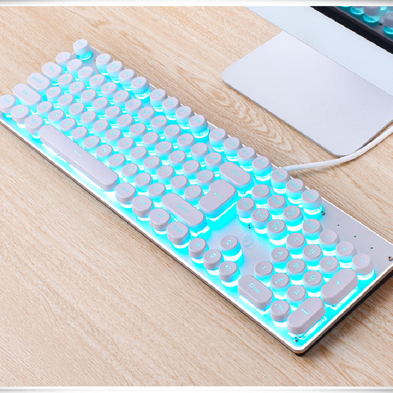 Wired Retro Punk Luminous Gaming Keyboard
