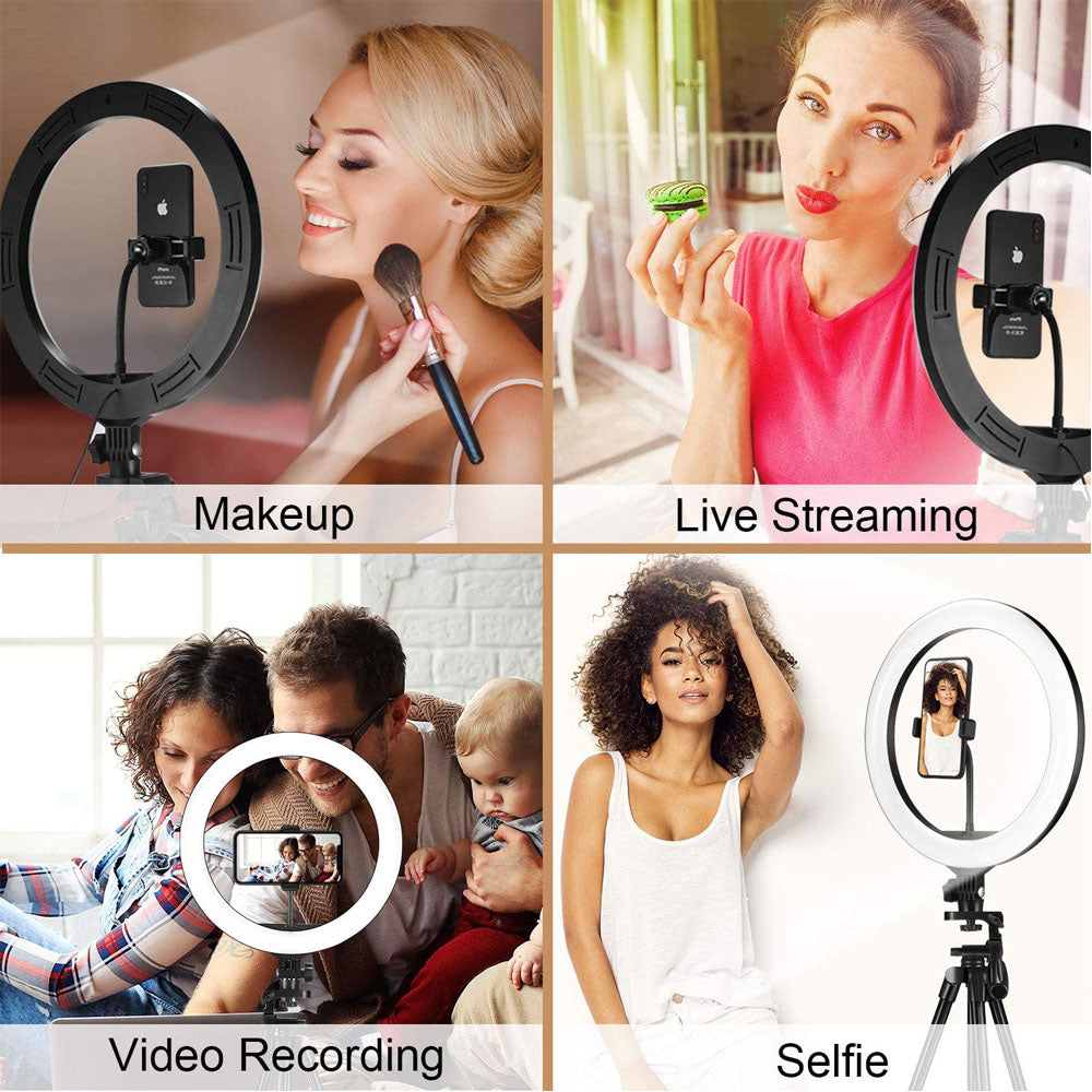 Apple-Compatible Dimmable LED Ring Light Tripod Stand