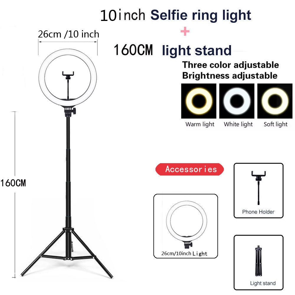 Apple-Compatible Dimmable LED Ring Light Tripod Stand