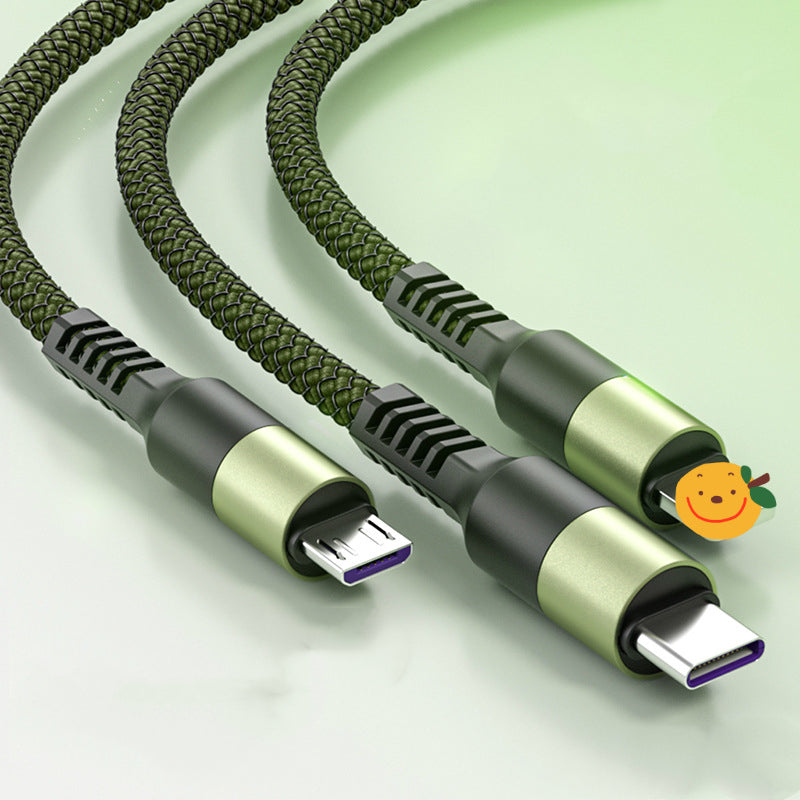 Nylon Braided 3A 3-in-1 Fast Charging Data Cable