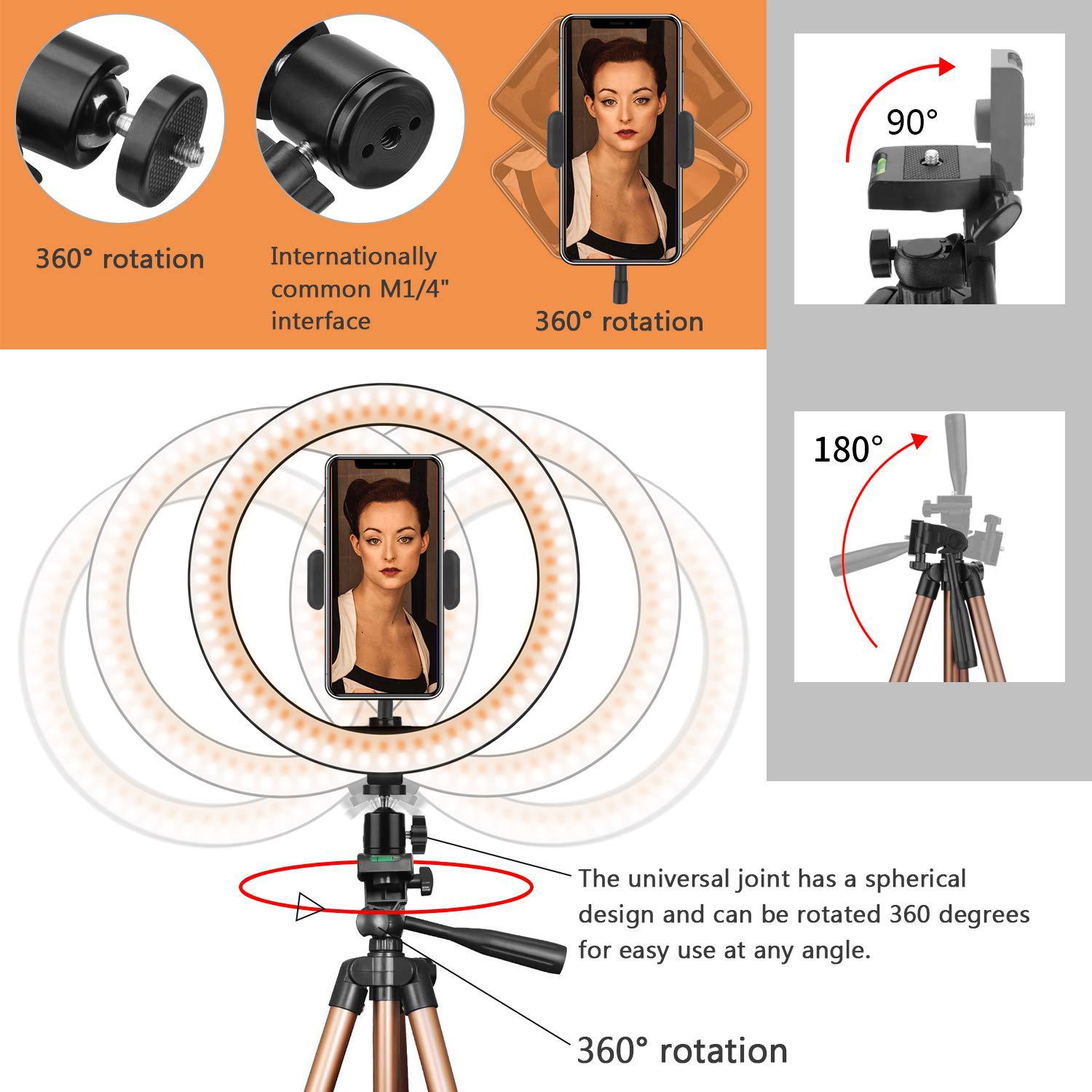 Apple-Compatible Desktop Ring Light Tripod Stand