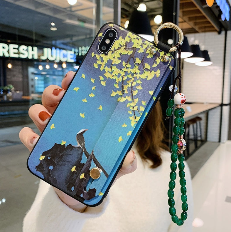 Rose Flower Wrist Strap iPhone Case