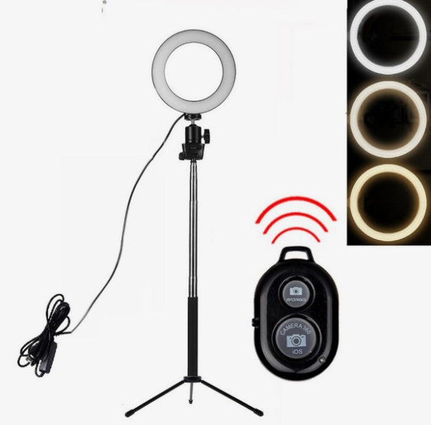 Apple-Compatible LED Ring Fill Light Floor Tripod Stand