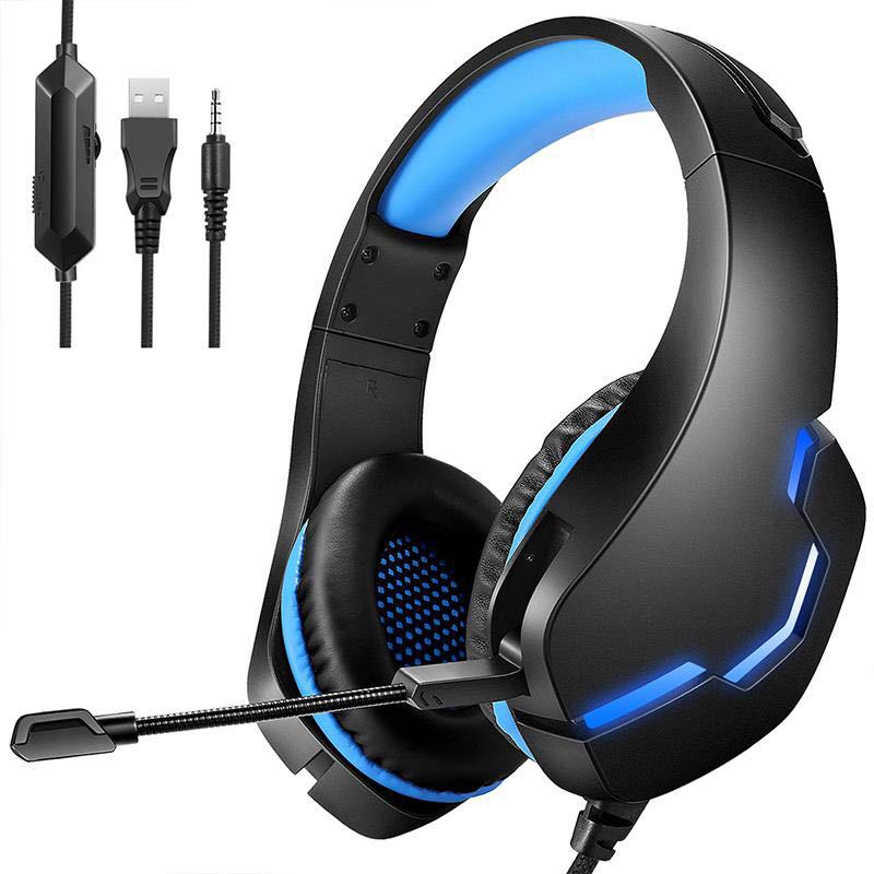 J10 Wired Gaming Headset With Mic LED Lights And Volume Control