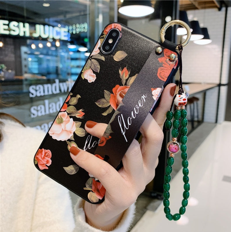 Rose Flower Wrist Strap iPhone Case