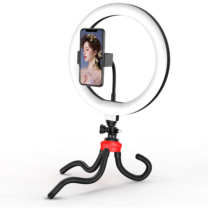 Apple-Compatible 10-Inch LED Ring Light Desktop Tripod Stand