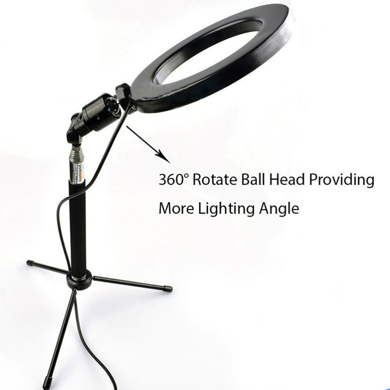 Apple-Compatible LED Ring Fill Light Floor Tripod Stand
