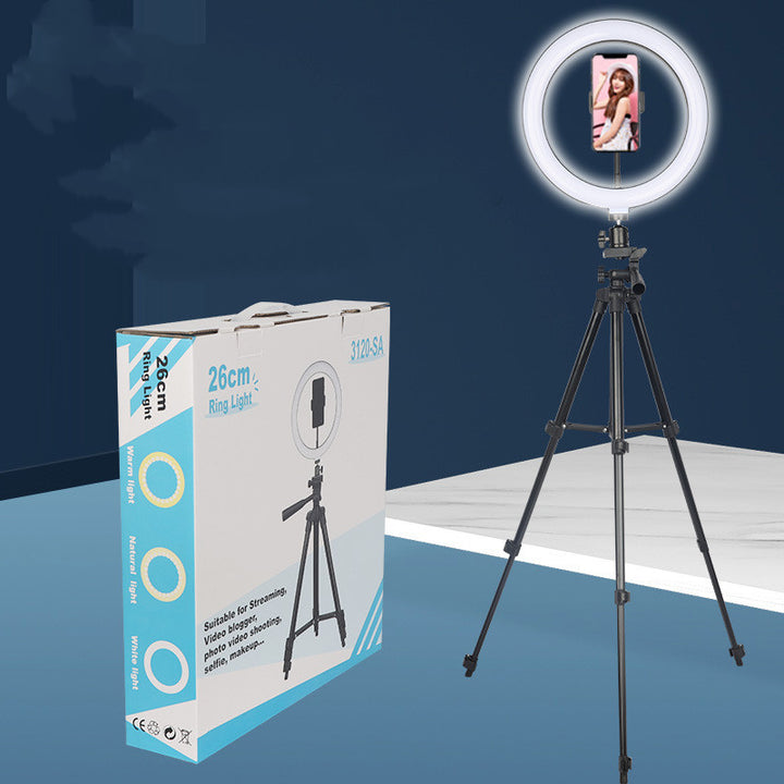 Apple-Compatible LED Ring Light Mobile Tripod Stand