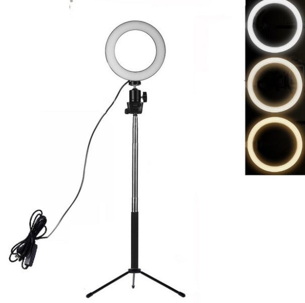 Apple-Compatible LED Ring Fill Light Floor Tripod Stand