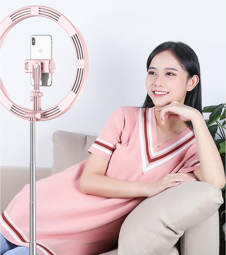 Apple-Compatible 10-Inch Dimmable LED Ring Light Tripod Stand