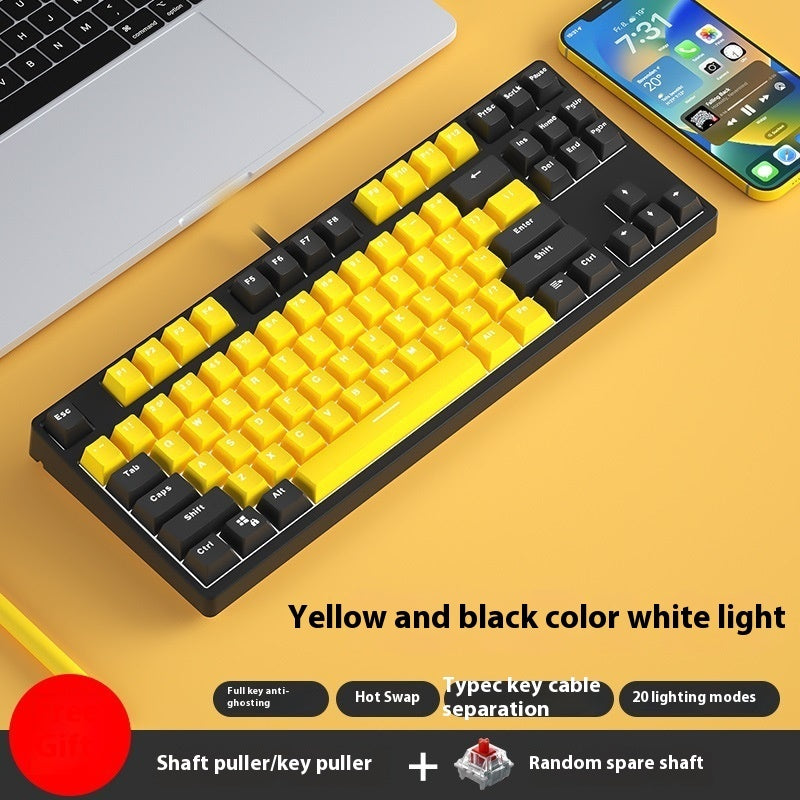 87-Key Wired Hot-Swappable Mechanical Gaming Keyboard