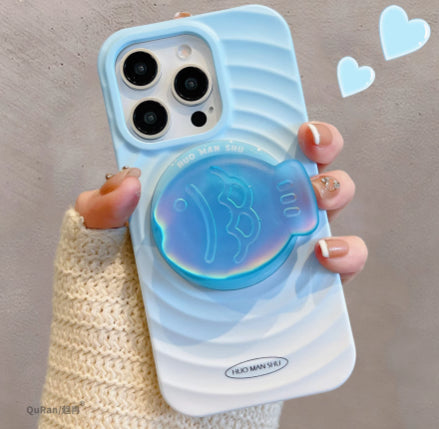 Gradient Ripple Circle iPhone 15 Case