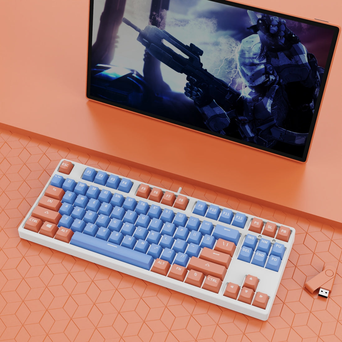 87-Key Wired Hot-Swappable Mechanical Gaming Keyboard