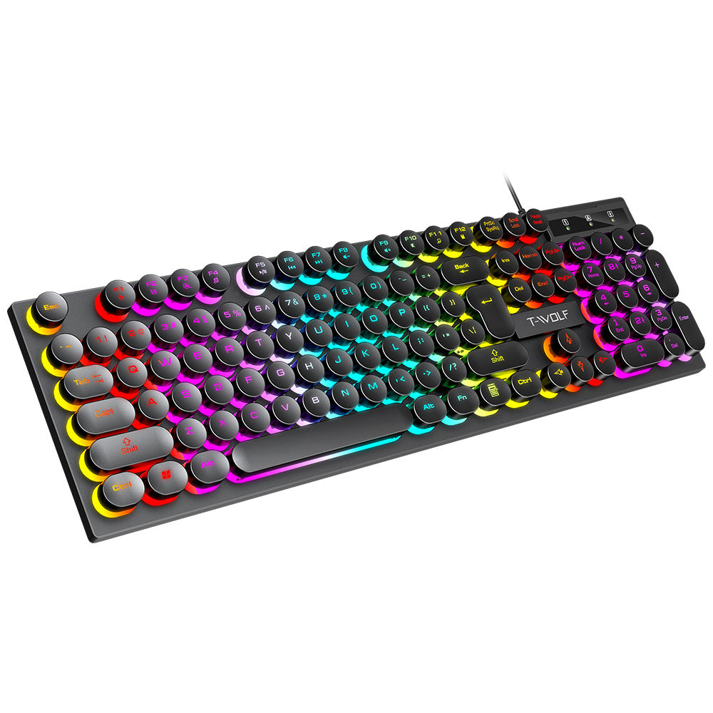T80 Wired Retro Punk Glow Keyboard