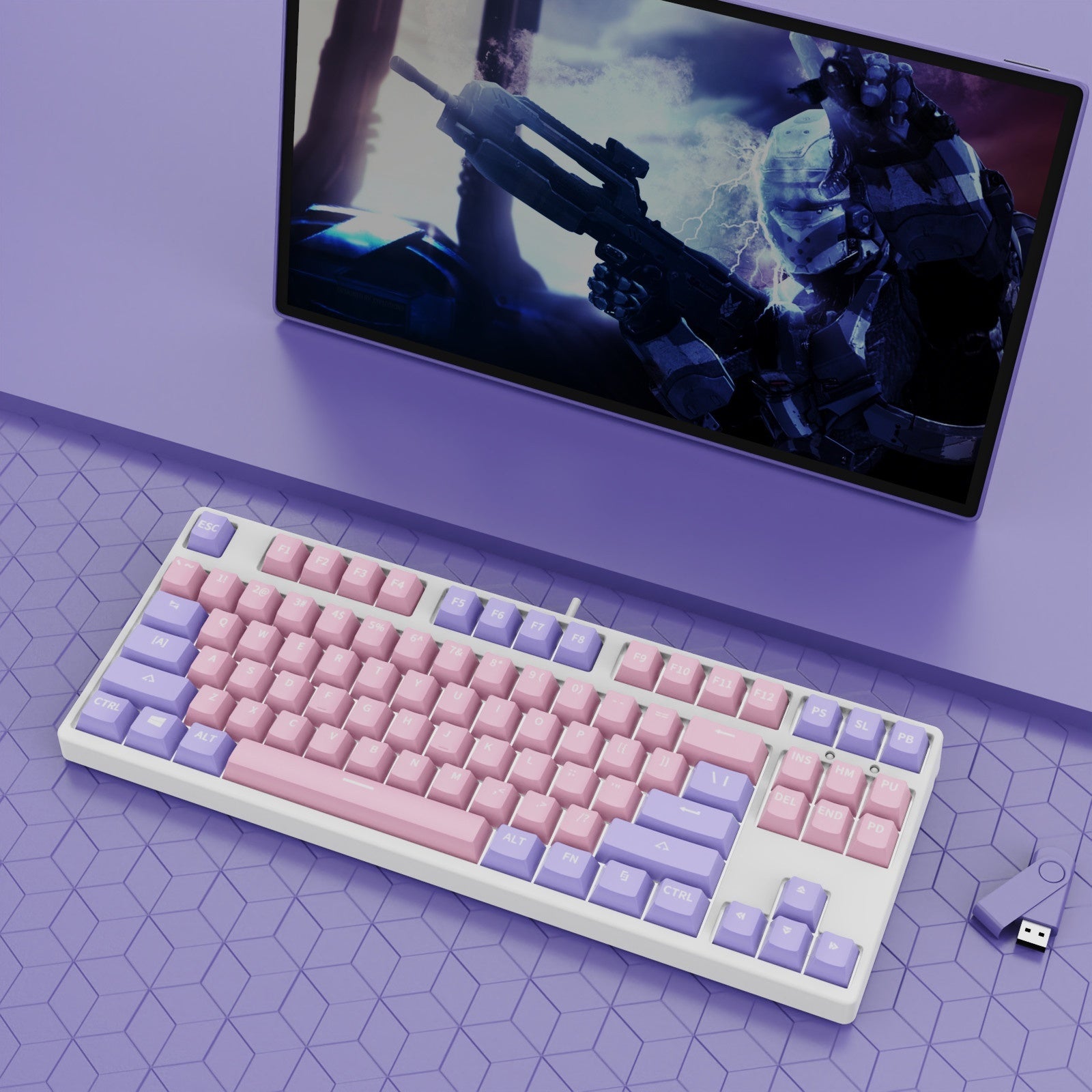 87-Key Wired Hot-Swappable Mechanical Gaming Keyboard