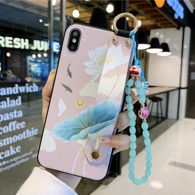 Rose Flower Wrist Strap iPhone Case