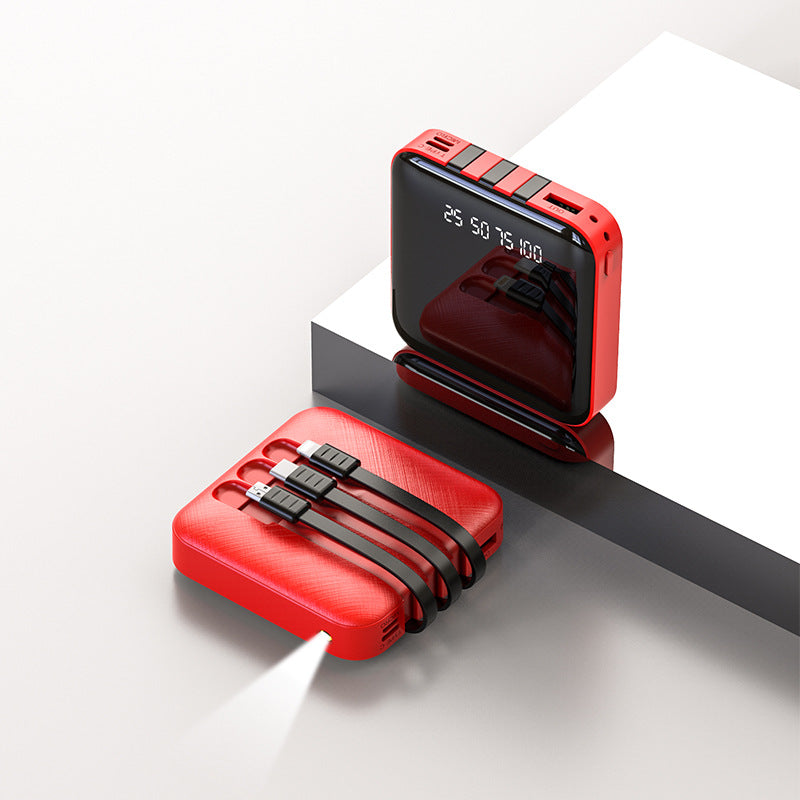 Power Bank With Built-In Charging Cable