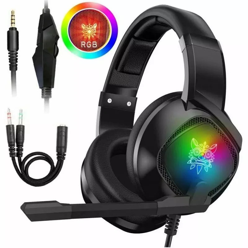 RGB Gaming Headset For Xbox One PS4 With Mic Volume Control