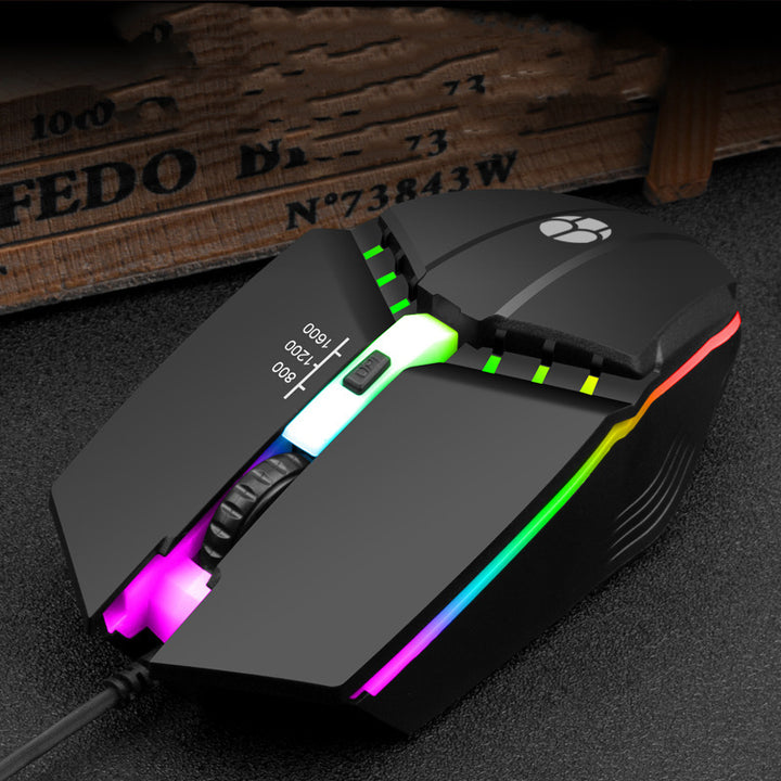 USB Wired Glowing Gaming Mouse Computer Competitive Use