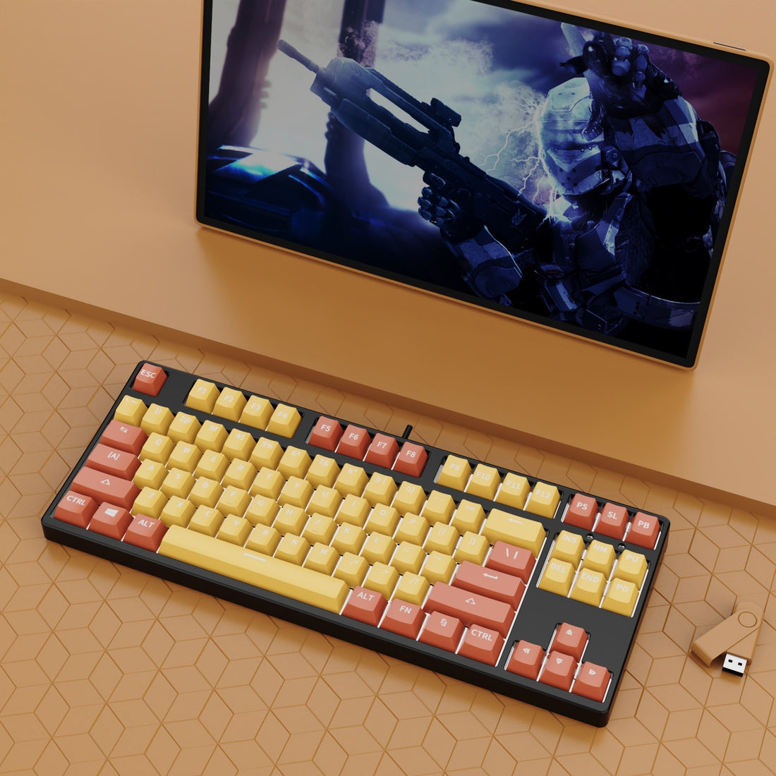 87-Key Wired Hot-Swappable Mechanical Gaming Keyboard