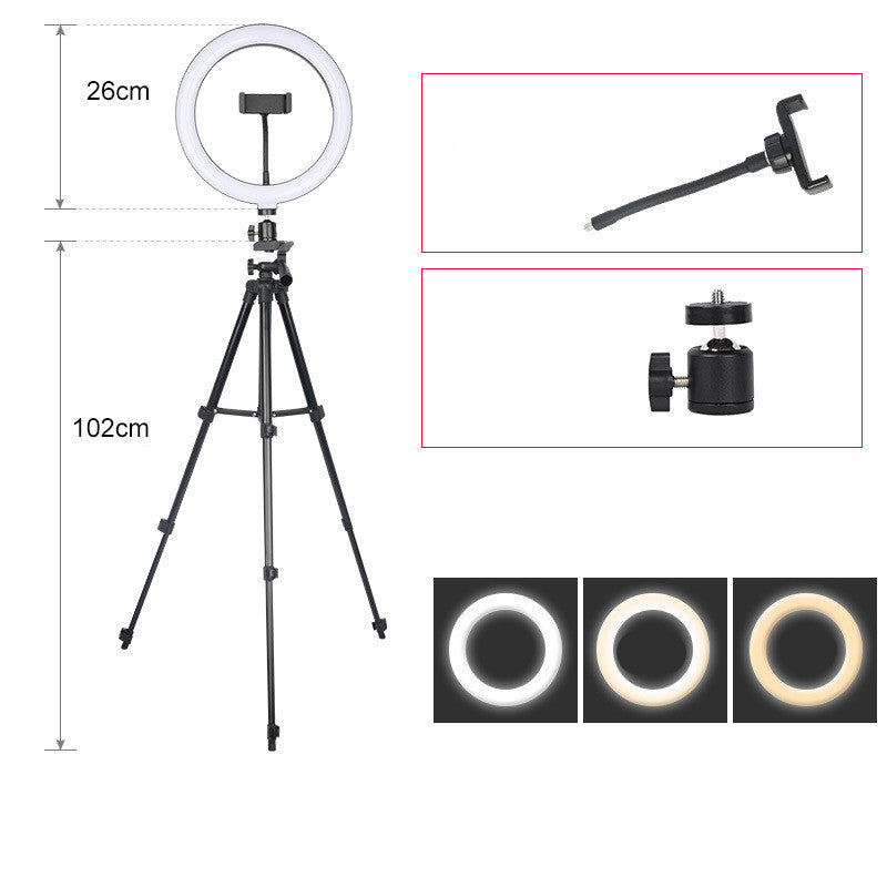 Apple-Compatible LED Ring Light Mobile Tripod Stand