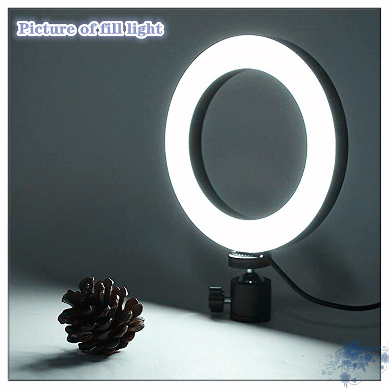 Apple-Compatible 360° Rotatable Ring Light Desktop Tripod
