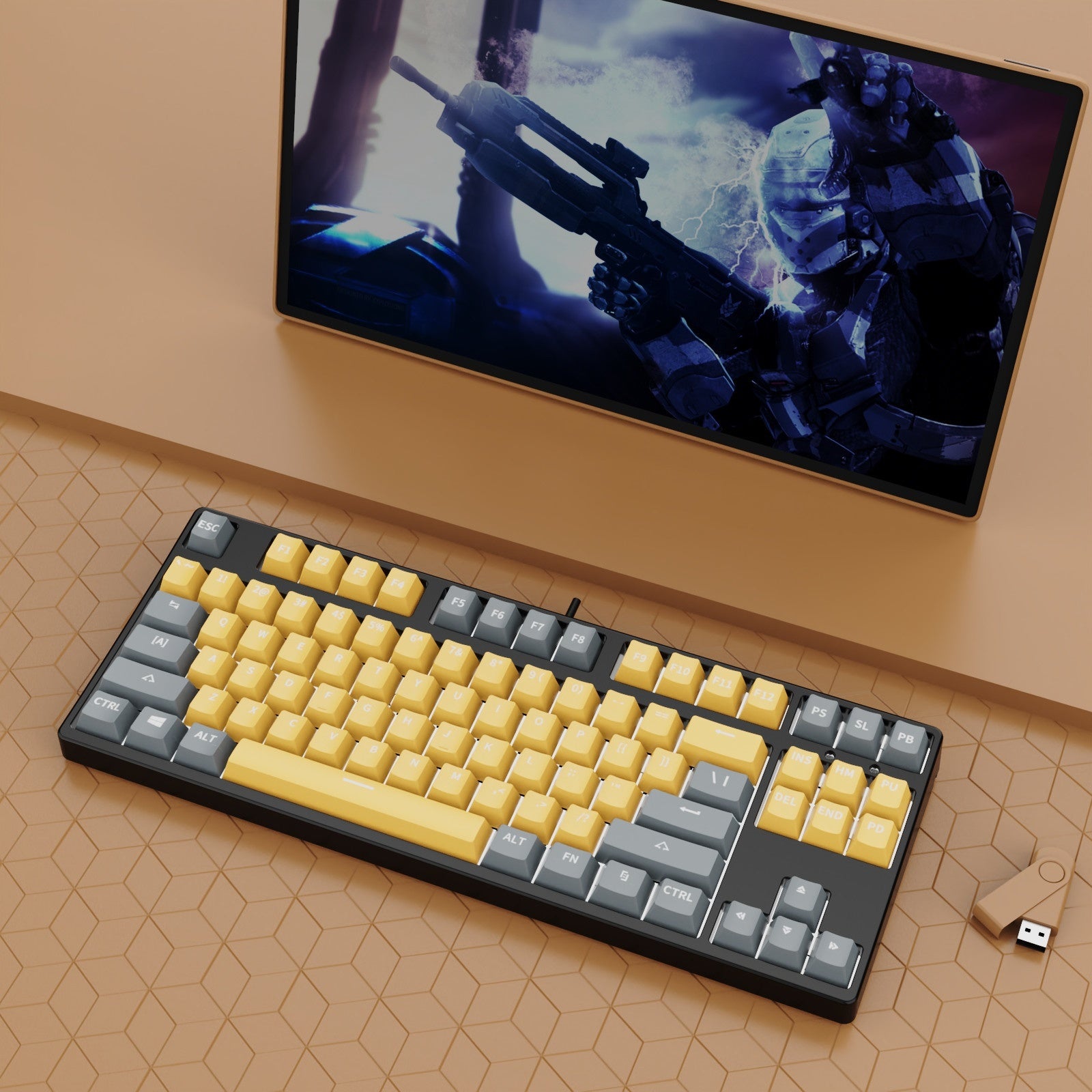 87-Key Wired Hot-Swappable Mechanical Gaming Keyboard