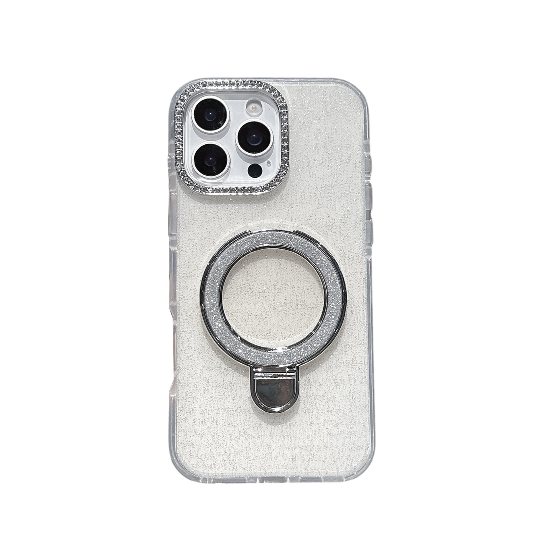 Gradient Glitter Epoxy Phone Case With Rotating Stand