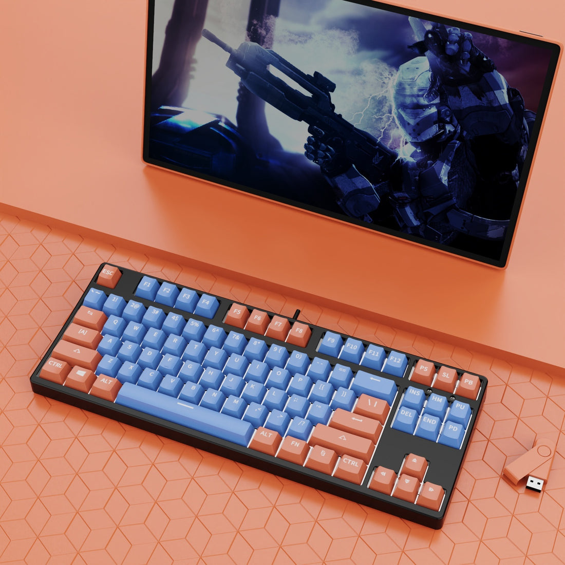 87-Key Wired Hot-Swappable Mechanical Gaming Keyboard