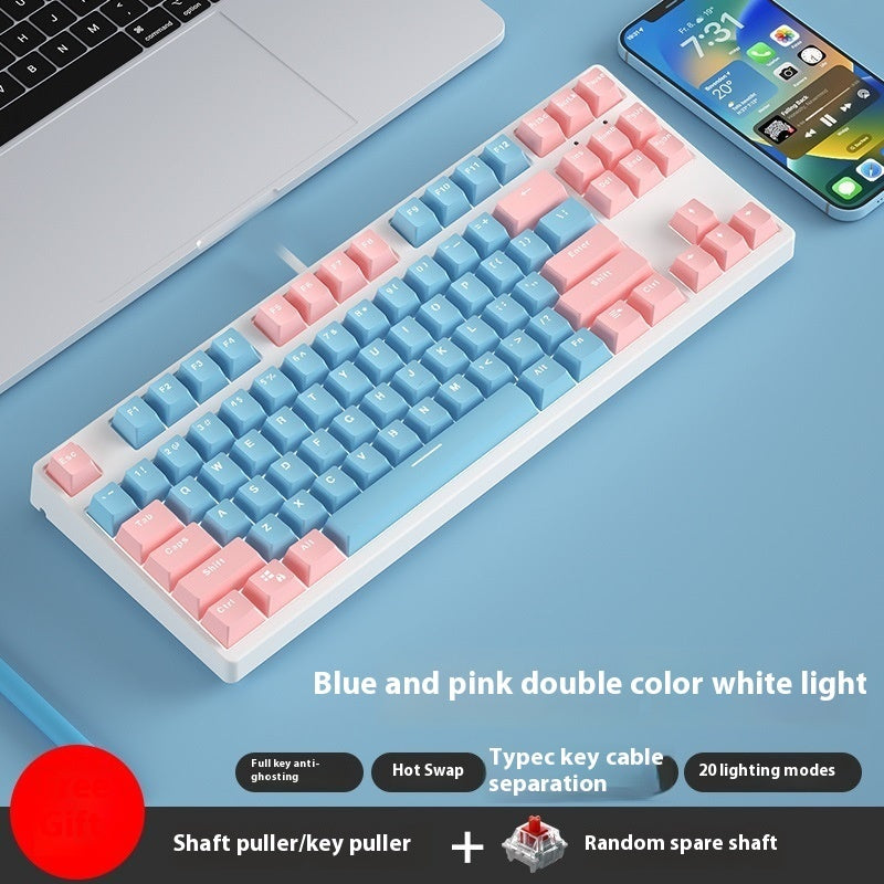 87-Key Wired Hot-Swappable Mechanical Gaming Keyboard