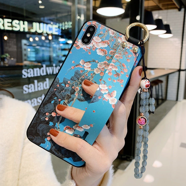 Rose Flower Wrist Strap iPhone Case