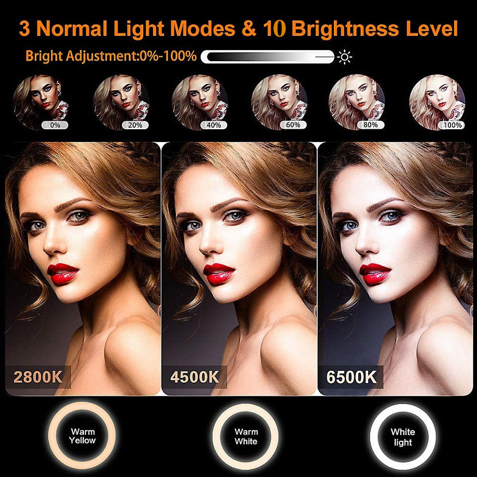 3-Color Ring Light Tripod Phone Holder