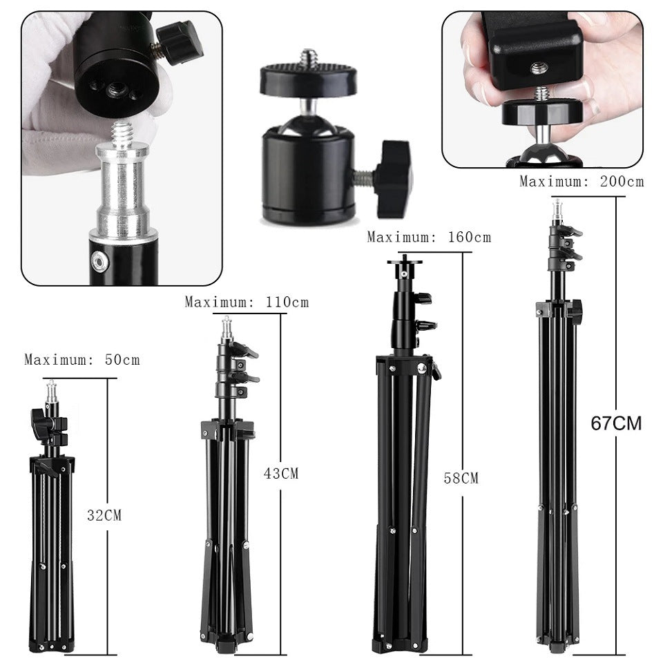 3-Color Ring Light Tripod Phone Holder