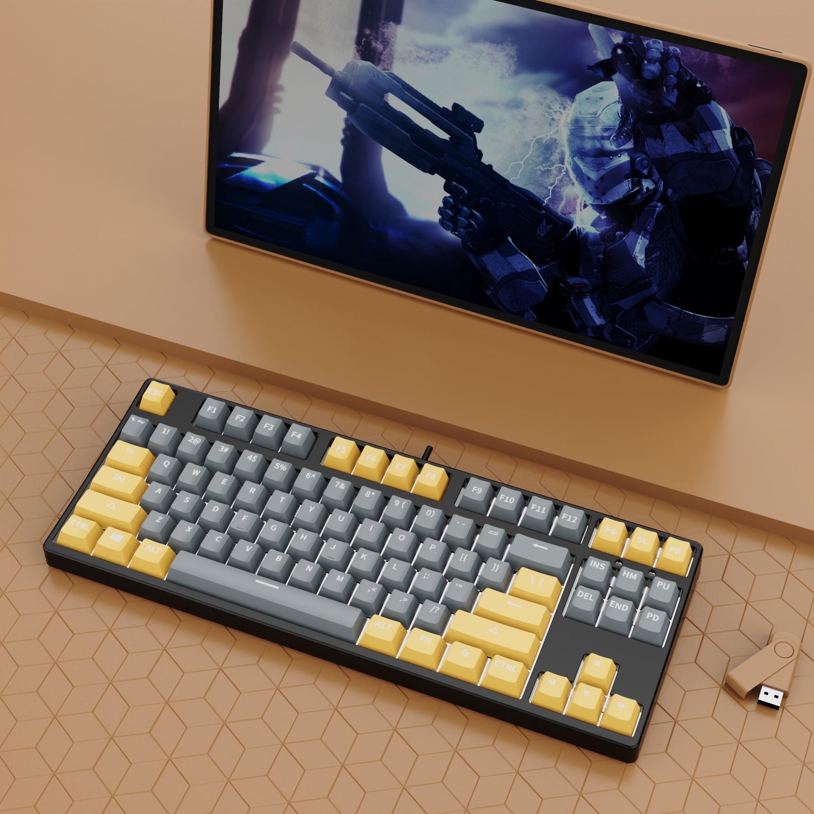 87-Key Wired Hot-Swappable Mechanical Gaming Keyboard