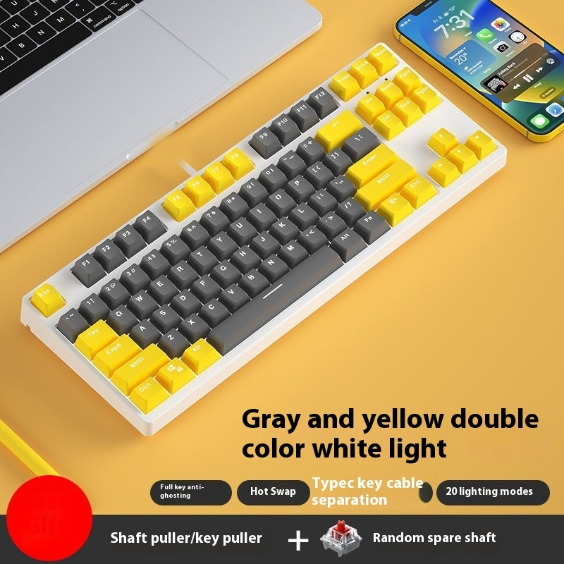 87-Key Wired Hot-Swappable Mechanical Gaming Keyboard
