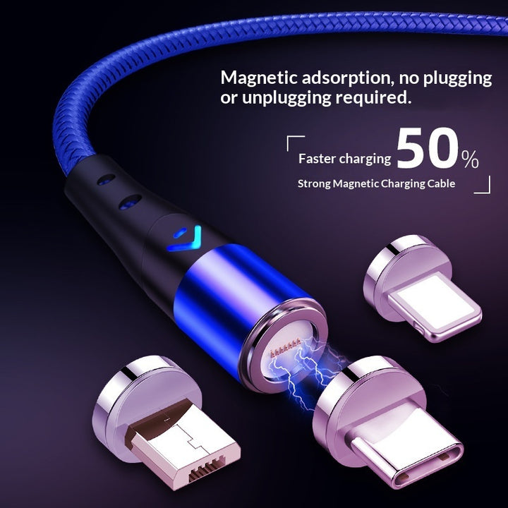 Magnetic Fast Charging Data Cable 3A–5A Support