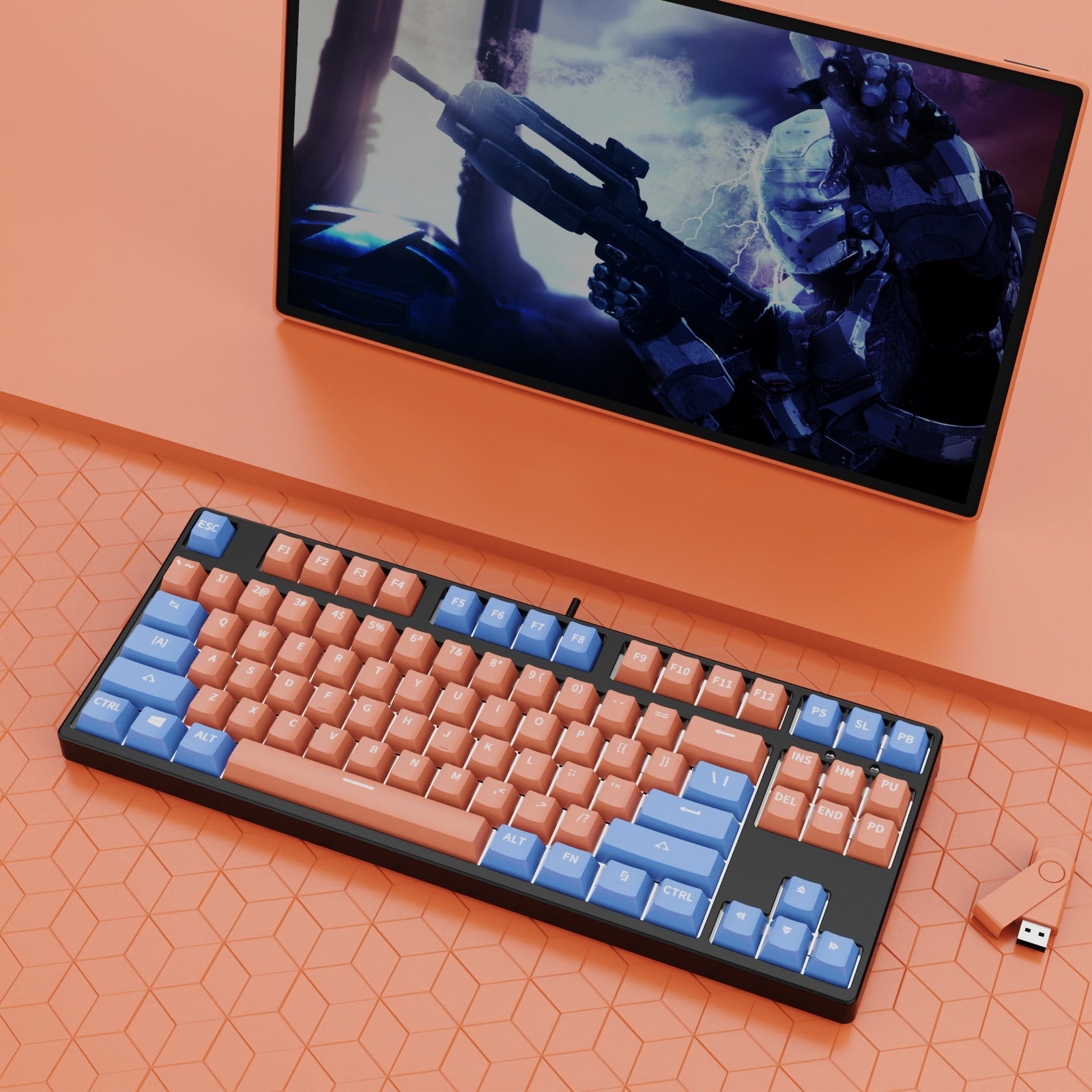 87-Key Wired Hot-Swappable Mechanical Gaming Keyboard