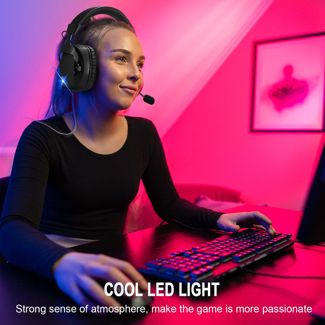 Over-Ear 2.4G Bluetooth Gaming Headphones With Wireless Mic