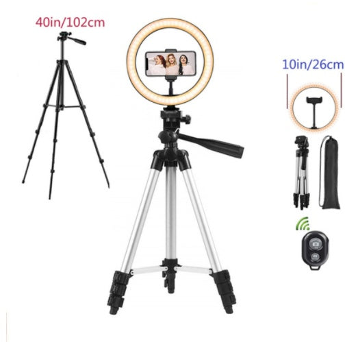 3-Color Ring Light Tripod Phone Holder